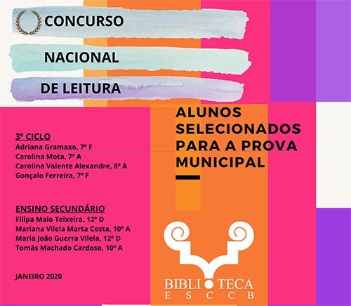 Concurso Nacional de Leitura –  Alunos selecionados para a prova municipal