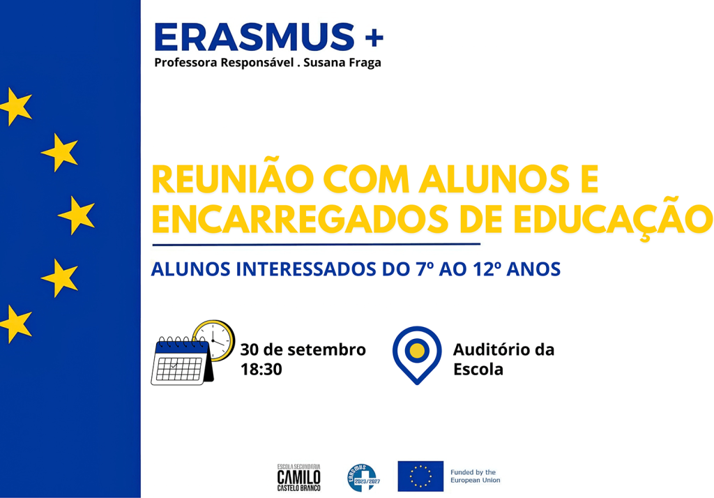 Erasmus+ | Reunião com Alunos e Encarregados de Educação